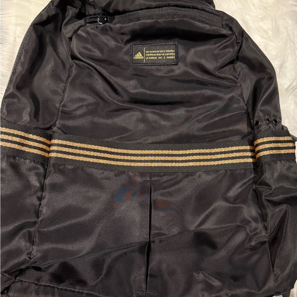 Adidas Black Backpack with Gold Details